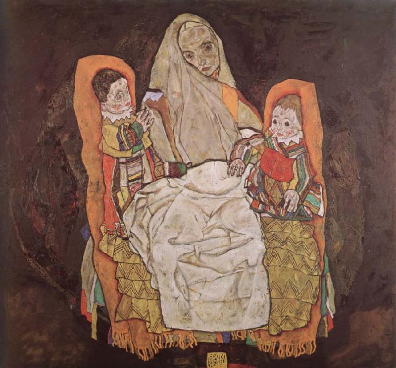 Egon Schiele Moth with two Children oil painting image